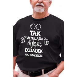 Koszulka z nadrukiem dla Dziadka " Tak wygląda najlepszy dziadek na świecie "