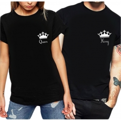 Koszulka Dla Par na święto zakochanych King i Queen korona