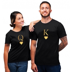 Koszulka Dla Par na święto zakochanych karciany K i Q