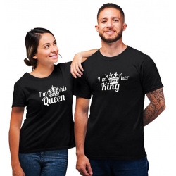 Koszulka Dla Par na święto zakochanych King i Queen